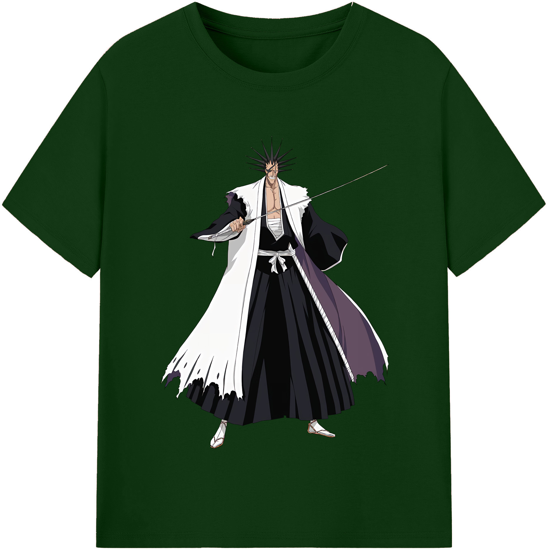 （画像用） ブリーチ ざらき けんぱち BLEACH Zaraki Kenpachi 綿100％半袖Tシャツ（フロントプリント）